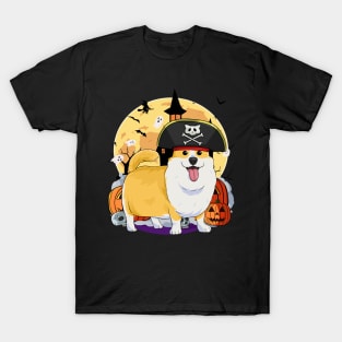 Pembroke Welsh Corgi Halloween Pirate Costume T-Shirt